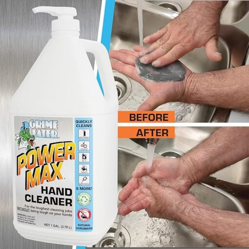 power max before and after hand cleaning